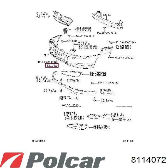 Передний бампер 8114072 Polcar