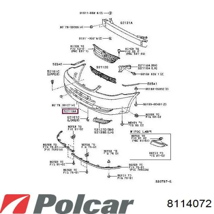 Купить 5211913912 Toyota Буфер (бампер) передний