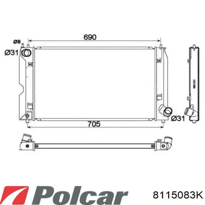 Радиатор 8115083K Polcar