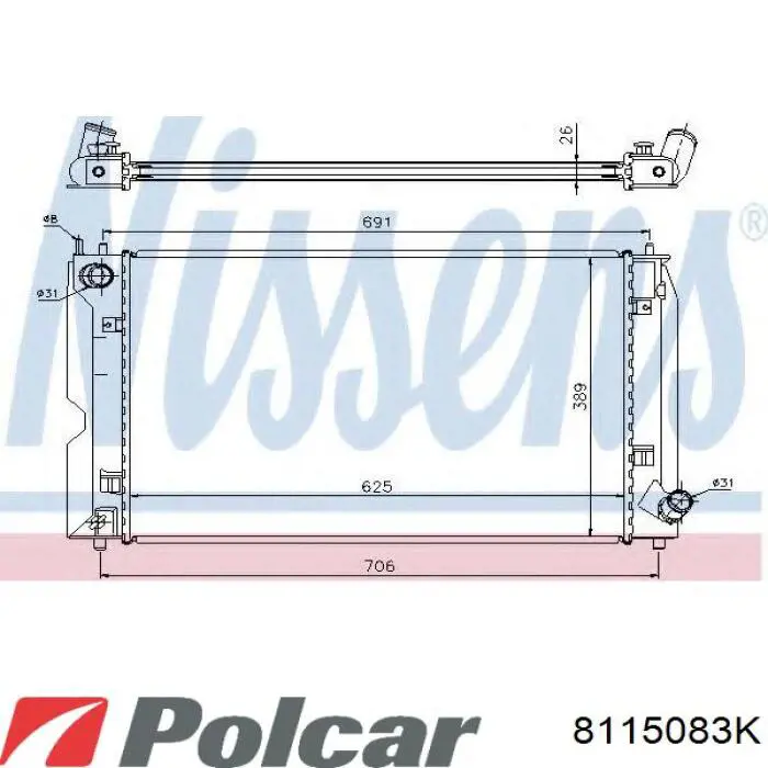 Купить 8115083K Polcar Радиатор водяной