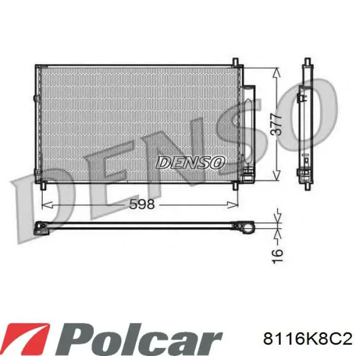 Радиатор кондиционера 8116K8C2 Polcar