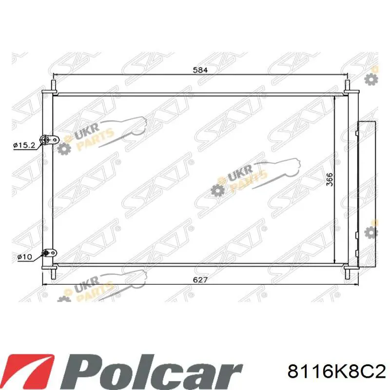 Конденсатор кондиционера Polcar 8116K8C2 цена, от 61.52 USD