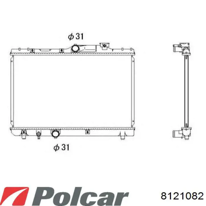 Купить 8121082 Polcar Радиатор водяной