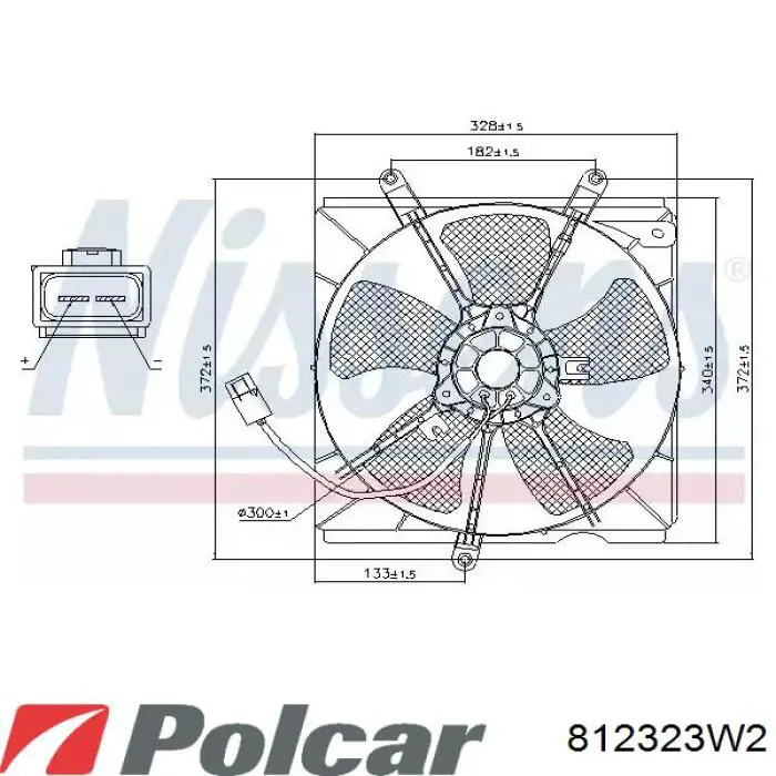 Купить 812323W2 Polcar Диффузор вентилятора в сборе с мотором и крыльчаткой