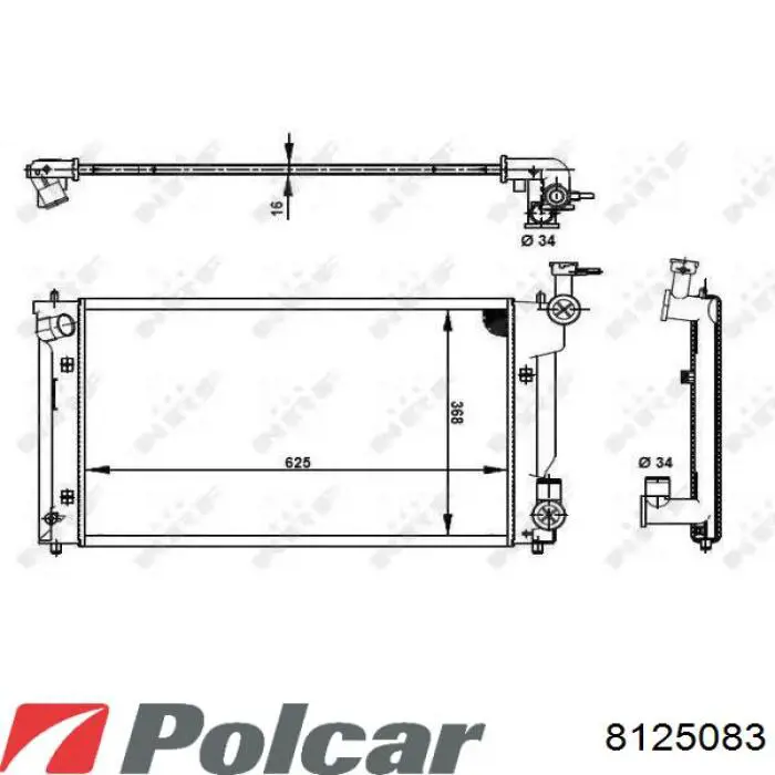 Радиатор 8125083 Polcar