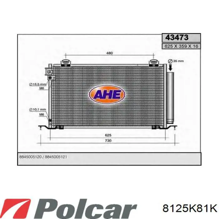 Радиатор кондиционера 8125K81K Polcar