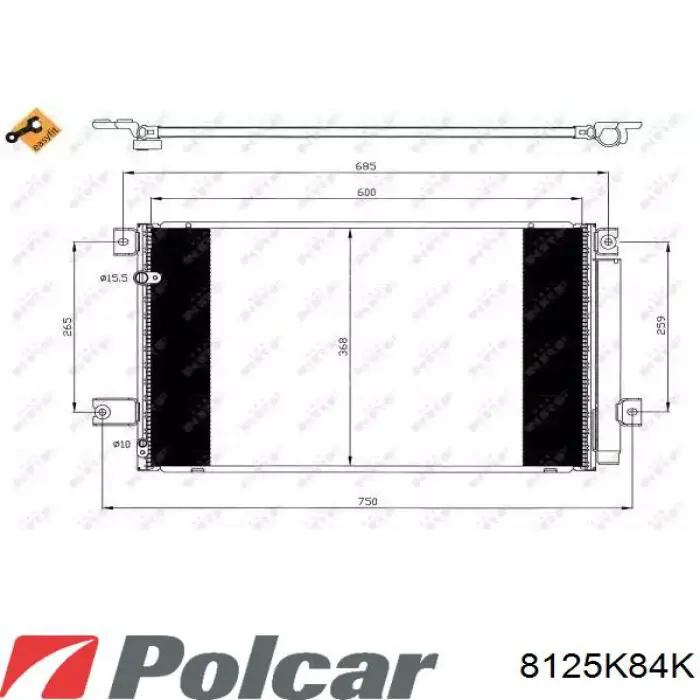 Купить 8125K84K Polcar Радиатор системы охлаждения кондиционера
