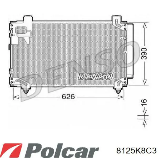 Конденсатор кондиционера Polcar 8125K8C3 цена, от 75.32 USD