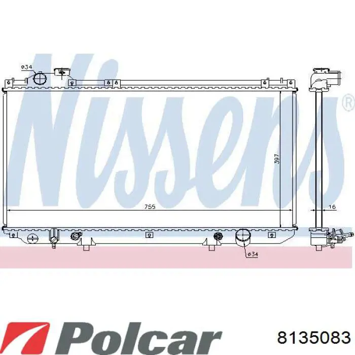 Радиатор 8135083 Polcar