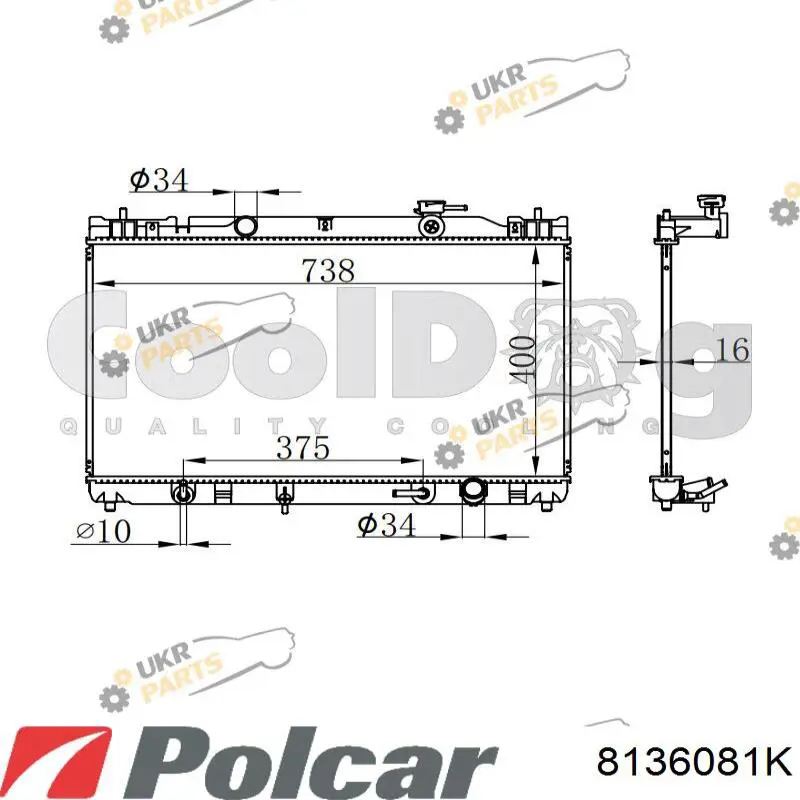 8136081K Polcar Радиатор основной