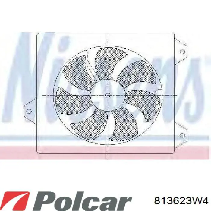Купить 813623W4 Polcar Вентилятор (крыльчатка) радиатора охлаждения левый