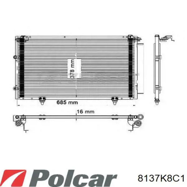 Купить 8137K8C1 Polcar Радиатор системы охлаждения кондиционера