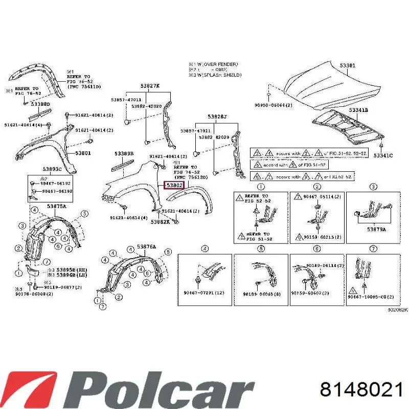 Боковая часть передняя правая Polcar 8148024 цена, от 39.41 USD