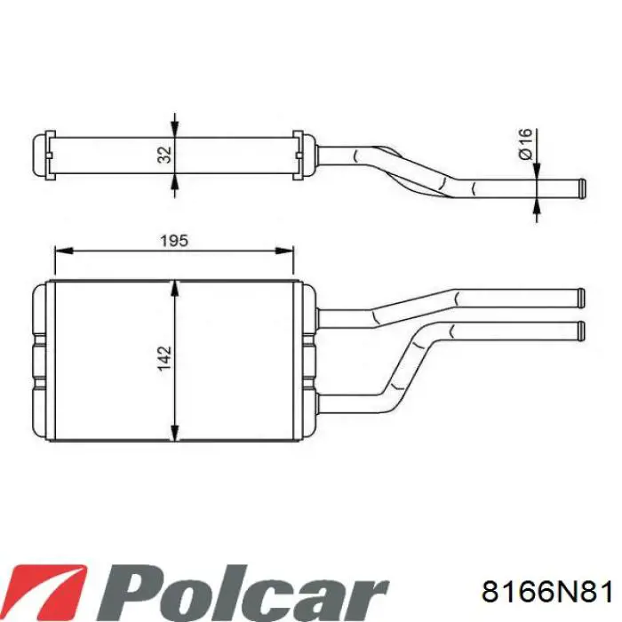 Купить 8166N81 Polcar Радиатор печки