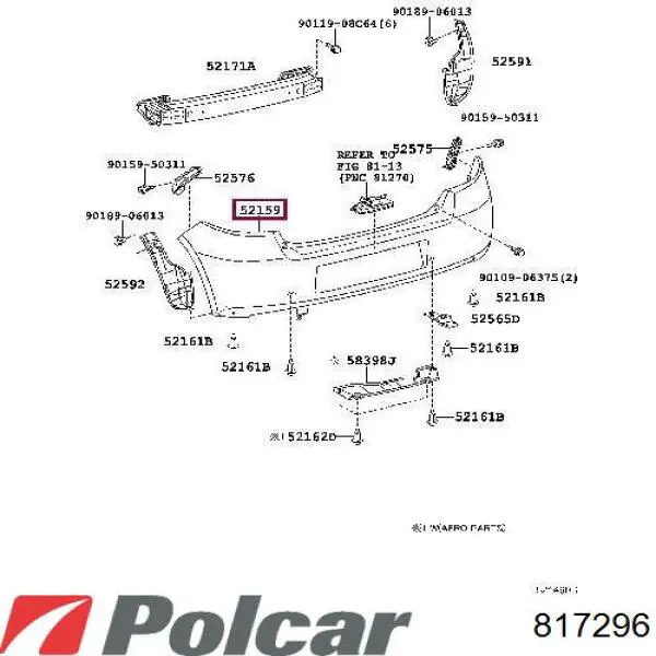 817296 Polcar Задний бампер