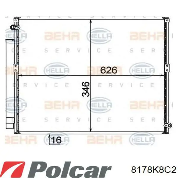 Радиатор кондиционера 8178K8C2 Polcar