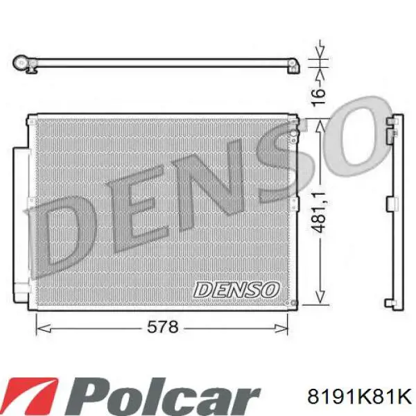 Радиатор кондиционера 8191K81K Polcar