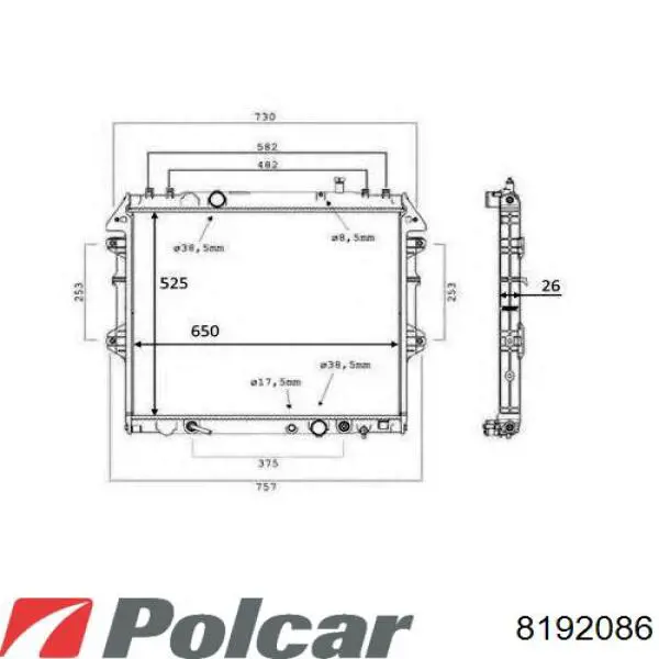 8192086 Polcar Радиатор основной