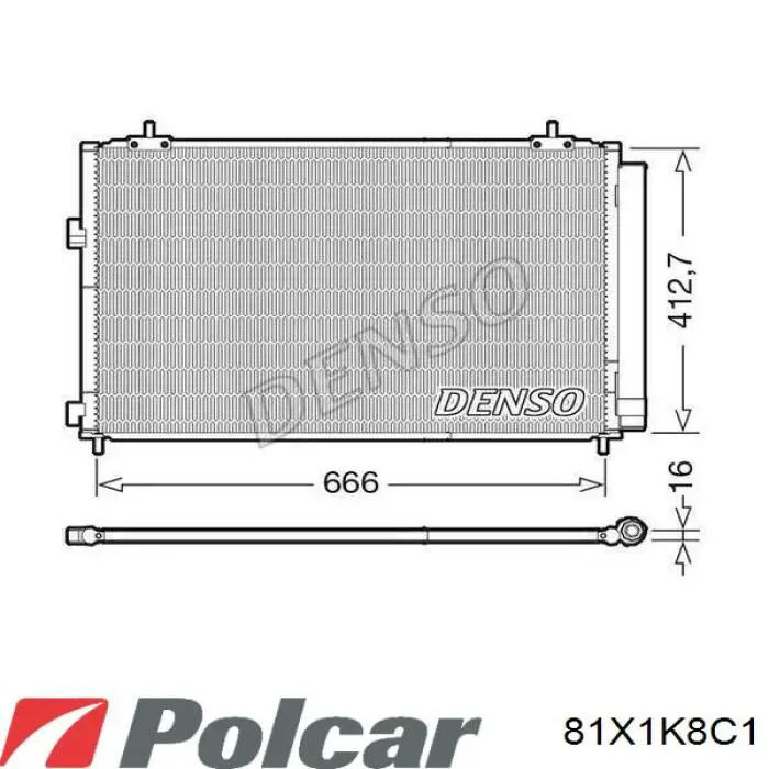 Condensador aire acondicionado 81X1K8C1 Polcar