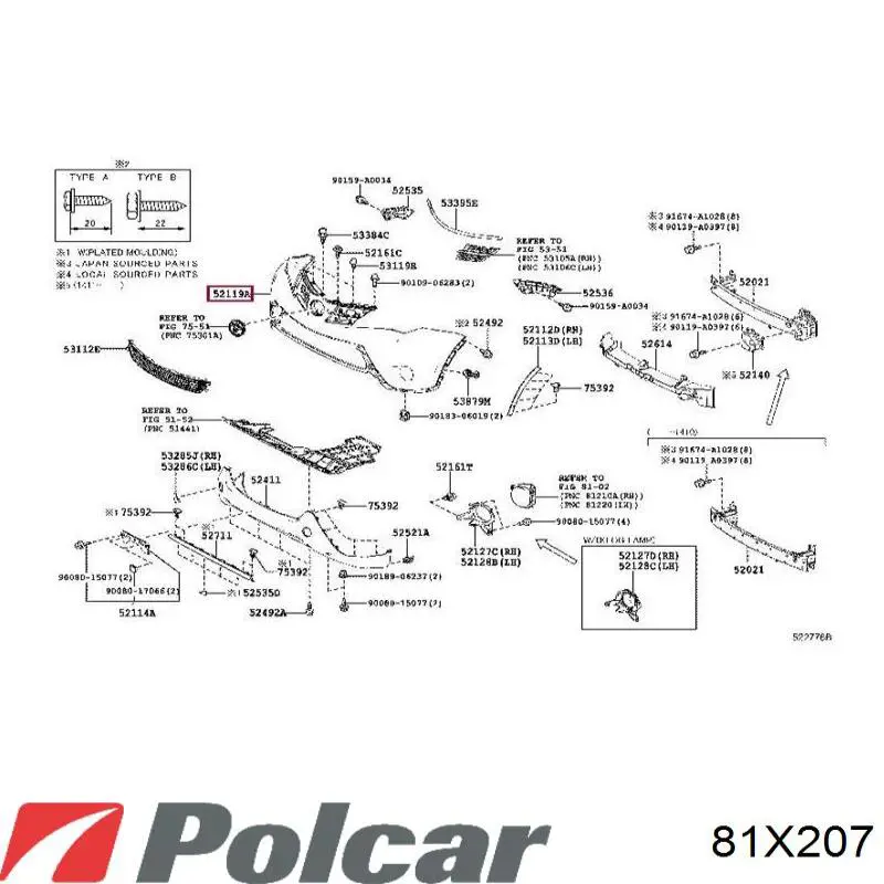 81X207 Polcar передний бампер