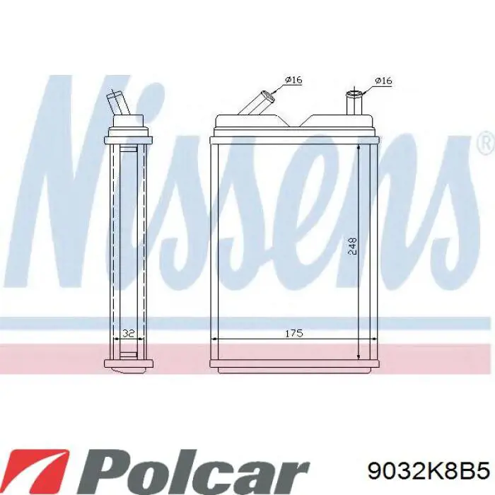 Конденсатор кондиционера Polcar 9032K8B5 цена, от 117.74 USD
