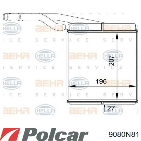 Купить 9080N81 Polcar Радиатор печки