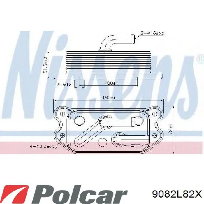 9082L82X Polcar радиатор масляный