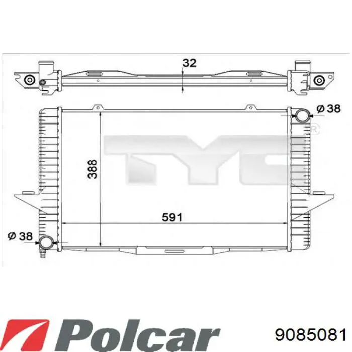 Радиатор 9085081 Polcar