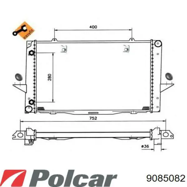 9085082 Polcar Радиатор основной
