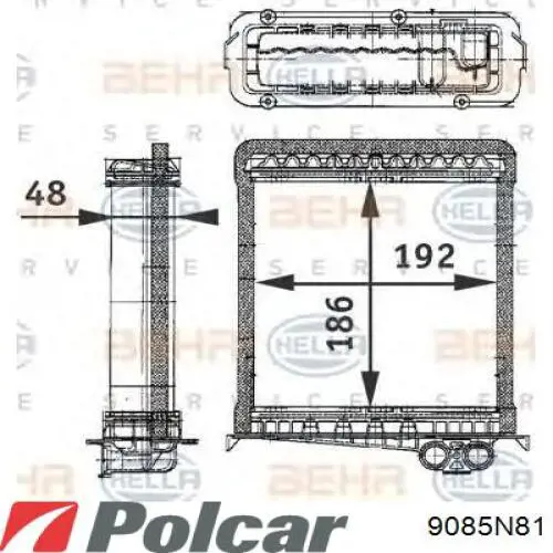 Радиатор печки 9085N81 Polcar