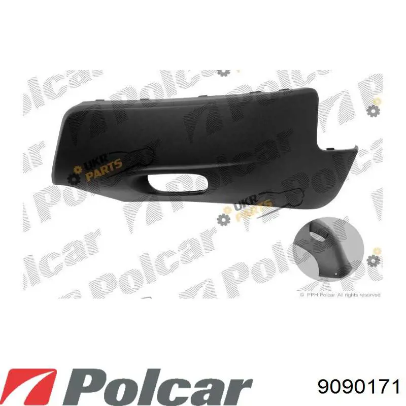 909017-1 Polcar накладка бампера переднего левая