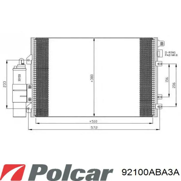 Радиатор охлаждения кондиционера Polcar 27X1K82K