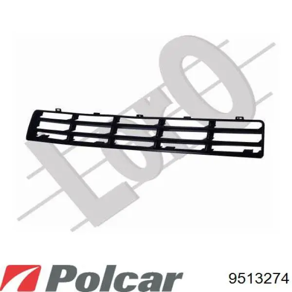 Купить 9513274 Polcar Заглушка (решетка) противотуманных фар бампера переднего правая