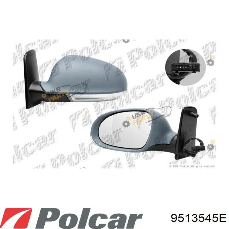 Cristal De Espejo Retrovisor Exterior Izquierdo 9513545E Polcar