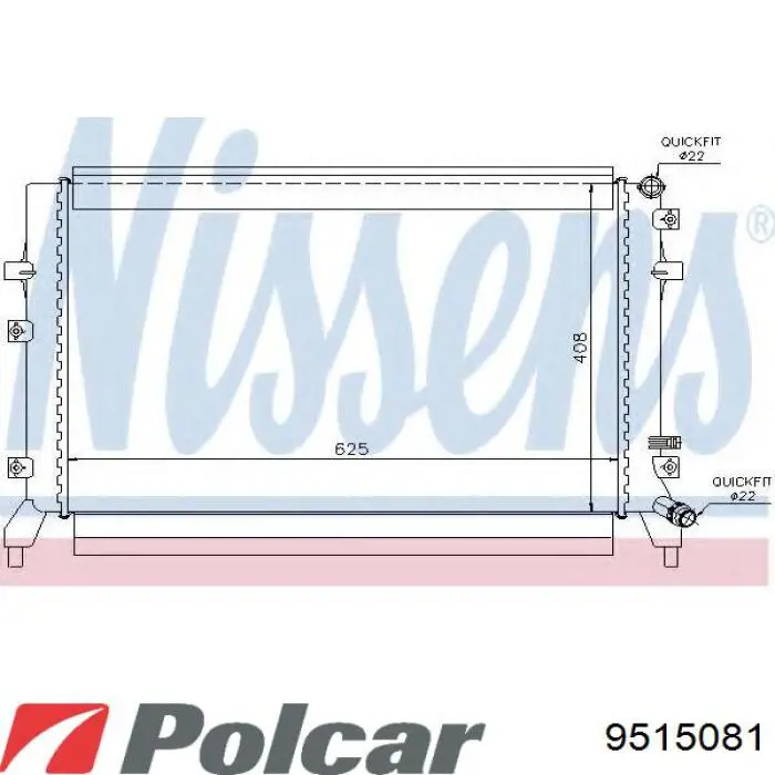 Купить 9515081 Polcar Радиатор водяной