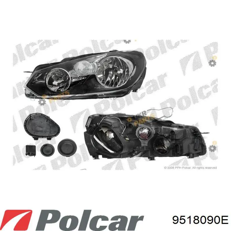 Фара правая 9518090E Polcar