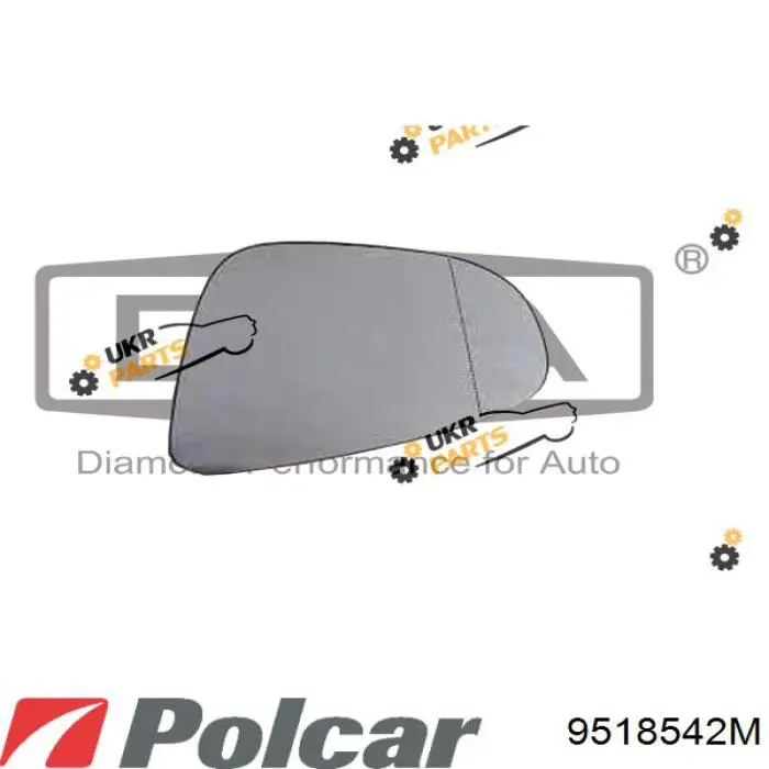 Зеркальный элемент водительского зеркала Polcar 9518542M цена, от 8.85 USD