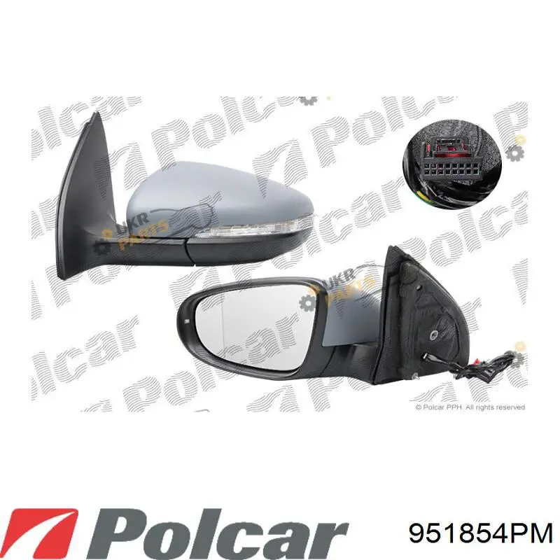 951854PM Polcar накладка (крышка зеркала заднего вида левая)