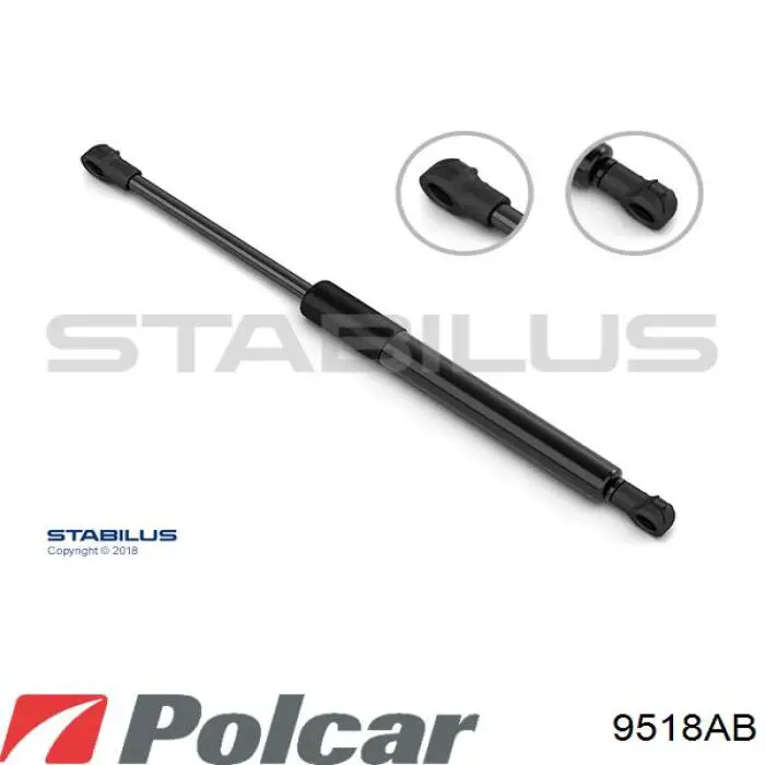 9518AB Polcar Амортизатор крышки багажника