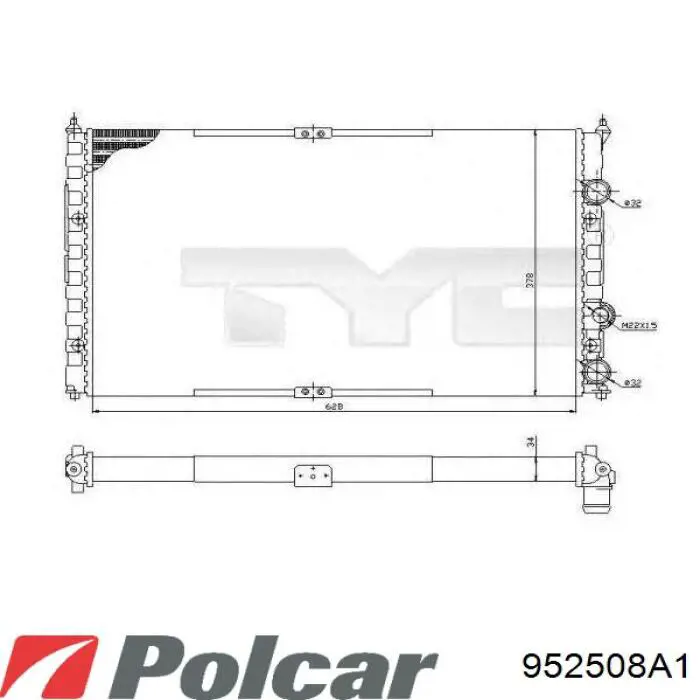 Радиатор 952508A1 Polcar