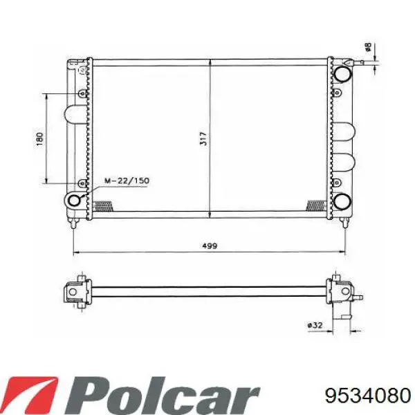 9534080 Polcar Радиатор основной