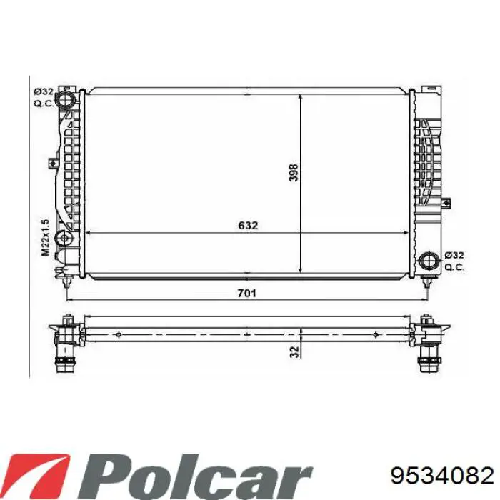 9534082 Polcar Радиатор основной