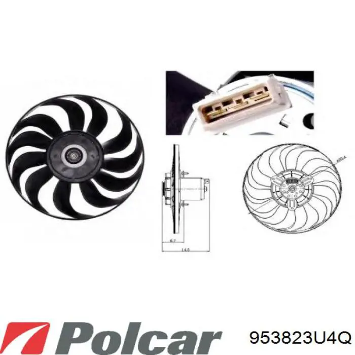953823U4Q Polcar Мотор вентилятора системы охлаждения