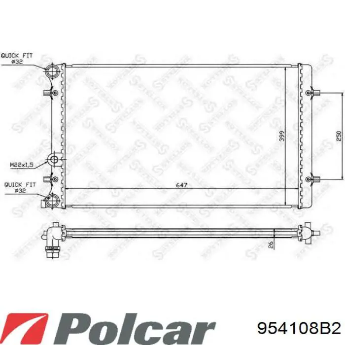 954108B2 Polcar Радиатор основной