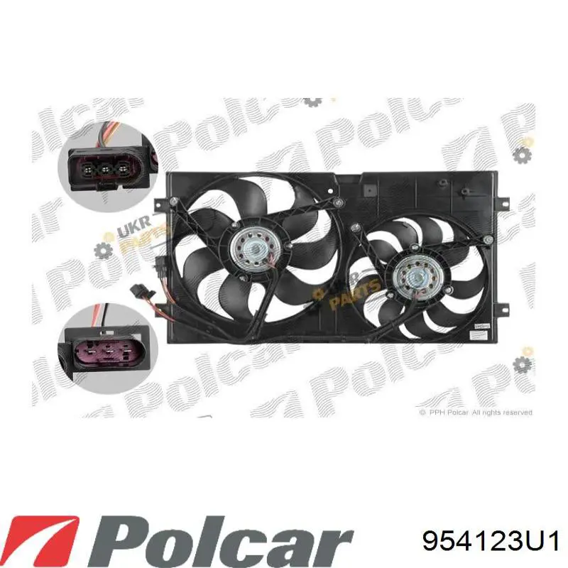 Ventilador (rodete +motor) refrigeración del motor con electromotor derecho 954123U1 Polcar