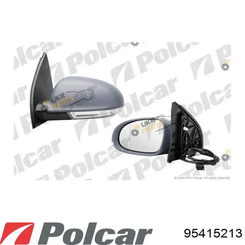 Стекло правого зеркала заднего вида 95415213 Polcar