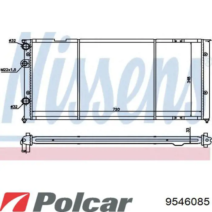Радиатор 9546085 Polcar