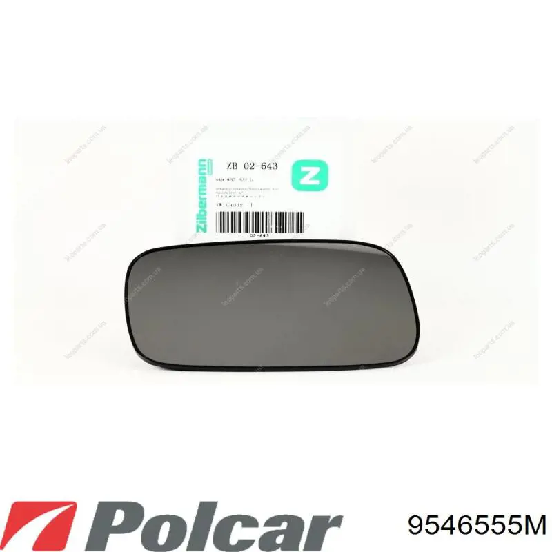 Стекло правого зеркала заднего вида 9546555M Polcar