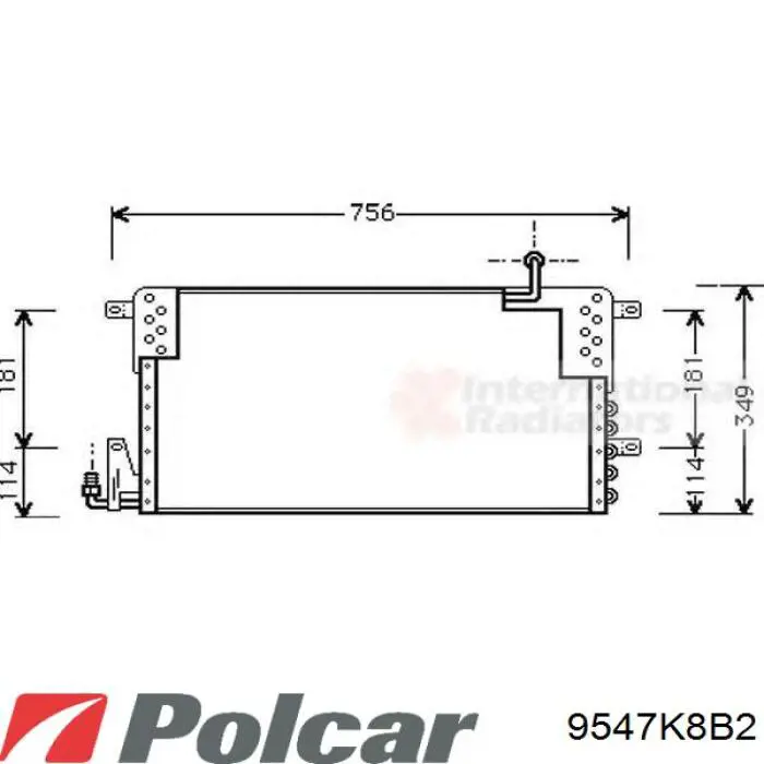 9547K8B2 Polcar радиатор кондиционера