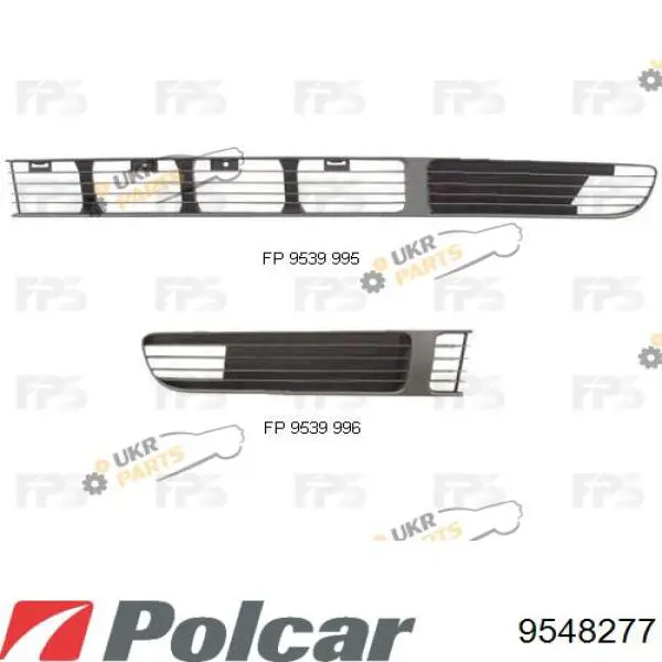 Решетка бампера переднего левая 9548277 Polcar